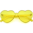 thumbnail image 1 of One Piece Rimless Heart Sunglasses Color Tinted Mono Block Lens 65mm (Yellow), 1 of 4
