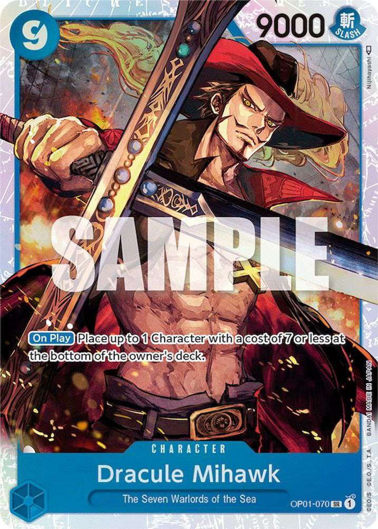 One Piece Romance Dawn Super Rare Dracule Mihawk OP01-070