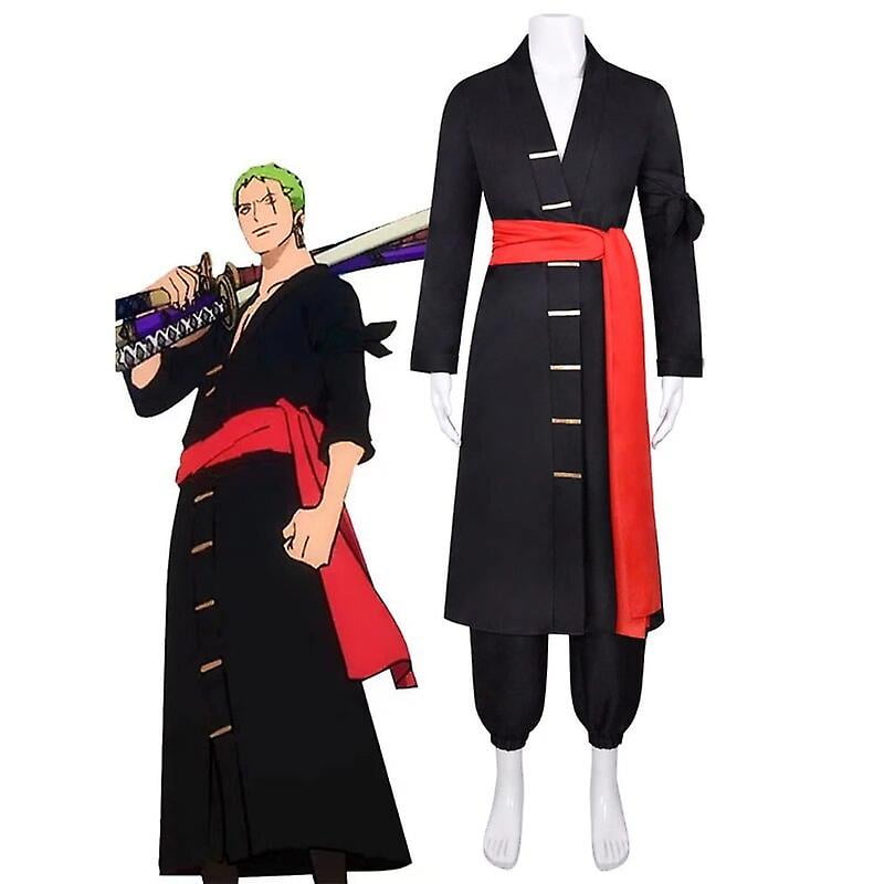 One Piece Roronoa Zoro Cosplay Costume Pirate Hunter Wano Country Zoro ...