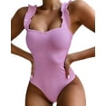 thumbnail image 1 of One Piece Ruffled Swimsuits Tummy Control for Women M, 1 of 6