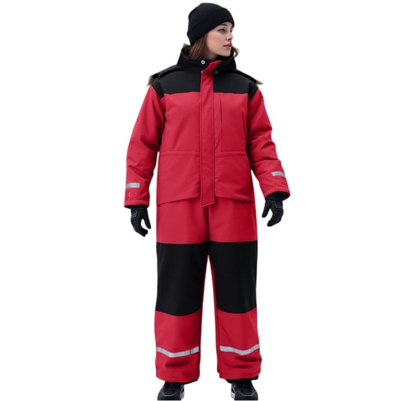 One Piece Snowsuit for Women Winter Warm Onesie Ski Suit Outdoor Sports Waterproof Windproof Ski Jumpsuits Outfits