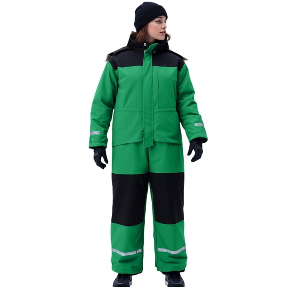 One Piece Snowsuit for Women Winter Warm Onesie Ski Suit Outdoor Sports Waterproof Windproof Ski Jumpsuits Outfits