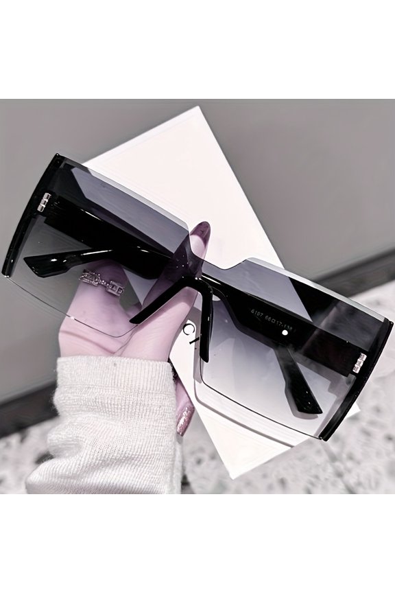 One-Piece Square Oversized Frameless Gradient Lenses Women'S Fashion Glasses