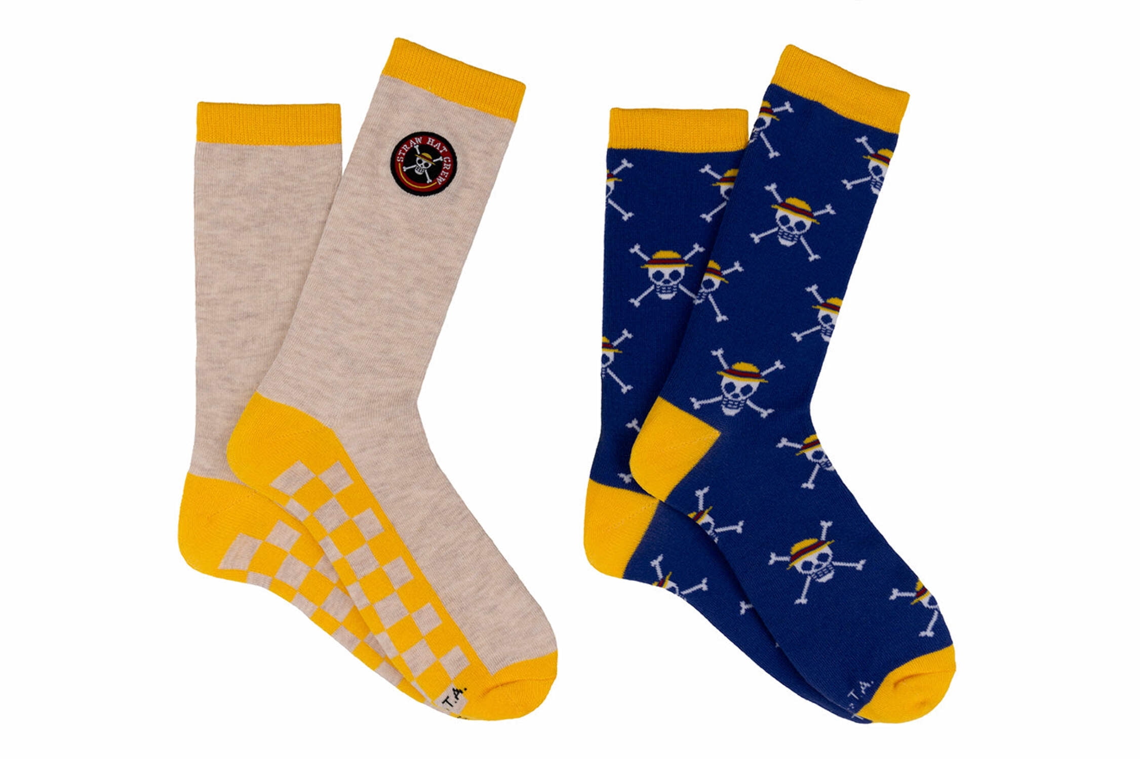 One Piece Straw Hat Patch 2 Pair Crew Socks - Walmart.com