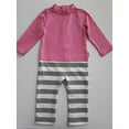 thumbnail image 1 of One Piece Strip-Proof Toddler Romper in Pink/Gray, 1 of 3