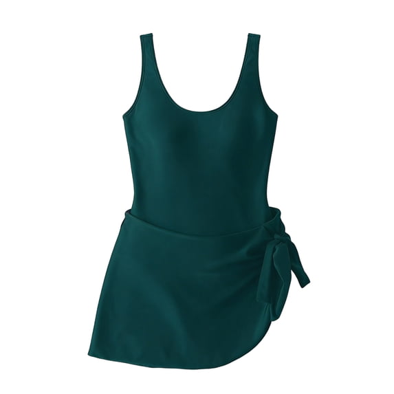 One Piece Swimdress Swimsuits for Women Tummy Control Swim Dresses Skirt Bathing Suit Green 4XL
