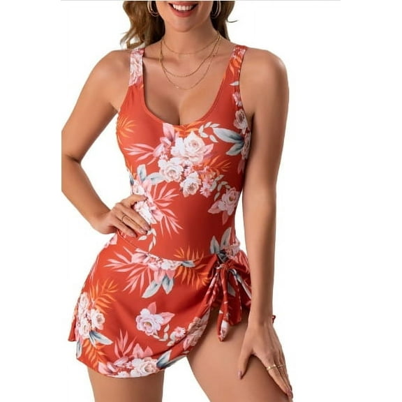 One Piece Swimdress Swimsuits for Women Tummy Control Swim Dresses Skirt Bathing Suit