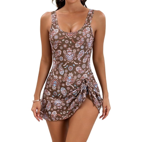 ZANKLEY One Piece Swimdress Swimsuits for Women Tummy Control Swim Dresses Skirt Bathing Suit