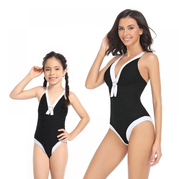 One-Piece Swimsuit Adjustable Swimwear Mother Daughter Family Matching Bikini Set