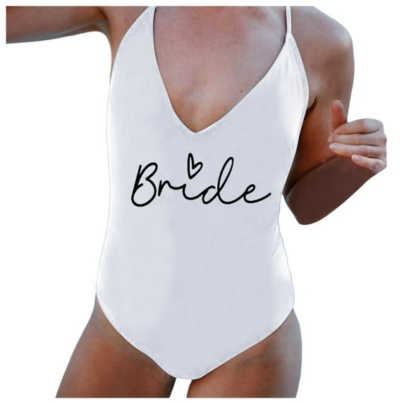 One Piece Swimsuit Bathing Suit for Women Tummy Control Women V Neck Fashion Print Strap Swimsuit Sexy Bikini Swimwear Bathing Backless Sleeveless Swimsuit