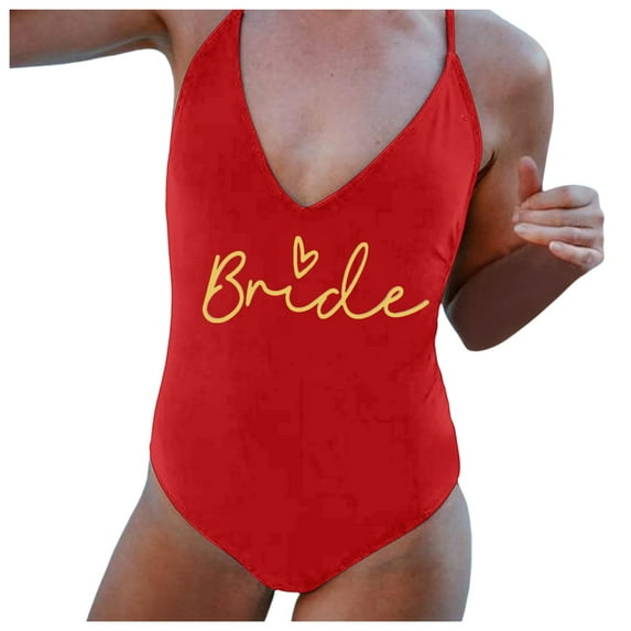 One Piece Swimsuit Bathing Suit for Women Tummy Control Women V Neck Fashion Print Strap Swimsuit Sexy Bikini Swimwear Bathing Backless Sleeveless Swimsuit