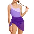 thumbnail image 1 of One Piece Swimsuit For Girls Sleeveless One Shoulder Bathing Suit Tummy Control Color Block Swimsuit Sets Summer Beach Tropical Swimwear, 1 of 6