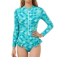 thumbnail image 1 of One Piece Swimsuit for Girls 7-8 Tummy Control Tankini with Shorts Lightweight Solid Color Bathing Suit Adjustable Wide Straps Modest Swimwear with Cover Up Sky Blue6-7 Years, 1 of 4