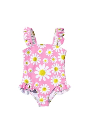 One Piece Swimsuit Girls, Girl Swimsuit 3T Sun Protection Rash Guard Bathing Suits Quick Dry Girls Tankini Swimsuit Tropical Girls Swimsuit Bathing Suits for