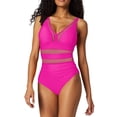 thumbnail image 1 of One Piece Swimsuit Tummy Control Bathing Suits for Women 2026 New Hot Mesh Swimsuit Mesh Hollow Solid Color Swimsuit Women, 1 of 5