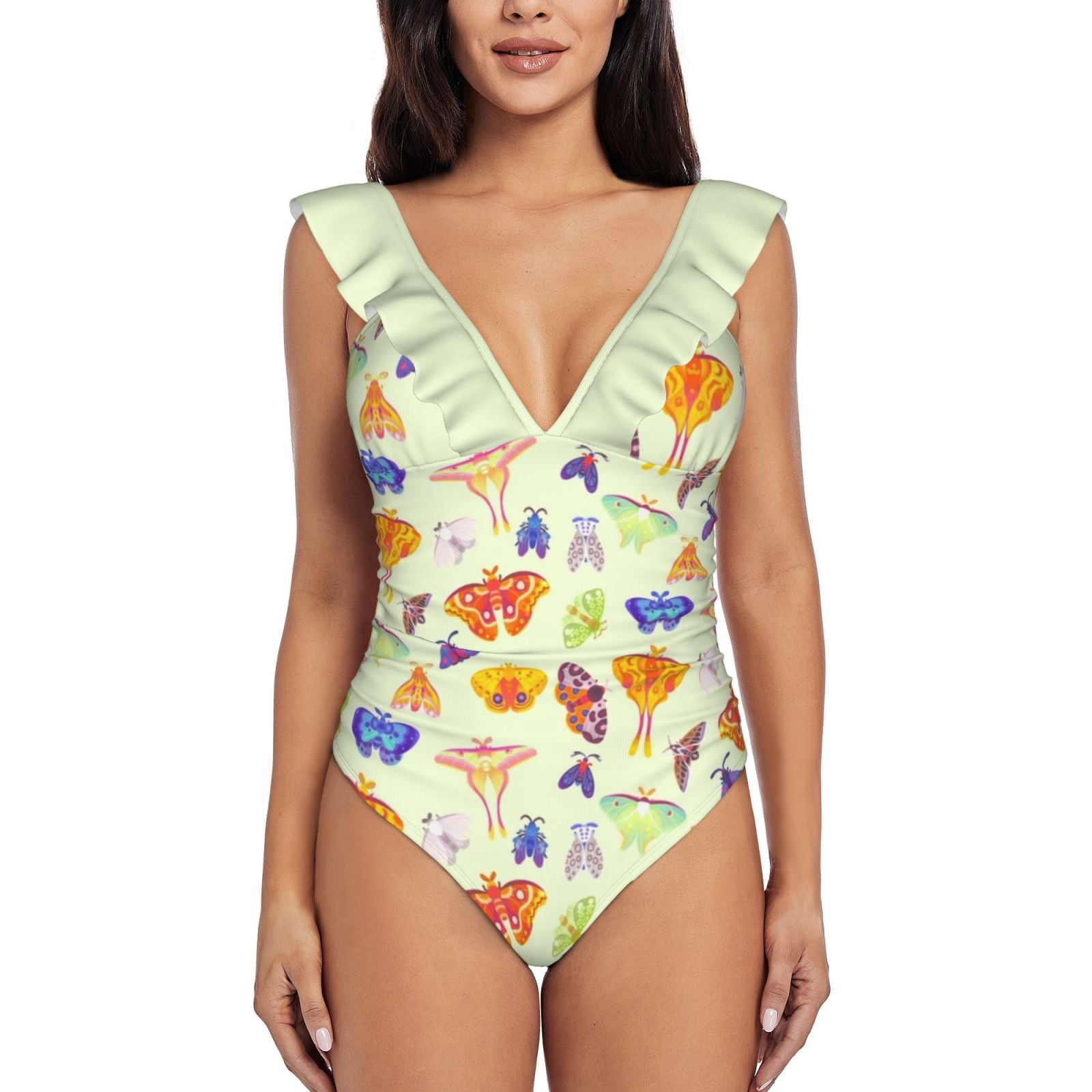 One Piece Swimsuit Women 2024 Atlas Cottagecore Moth Luna Suit Bathing Print Swimwear Sexy ...
