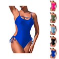 thumbnail image 1 of One Piece Swimsuit Women Cut out Spaghetti Strap Backless Monokini Tummy Control Bathing Suit Swimwear, 1 of 8