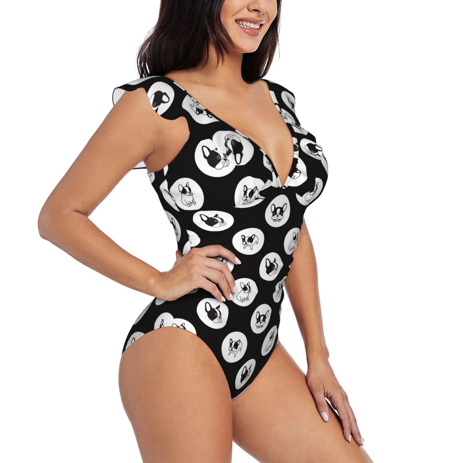 One Piece French Bulldog Bathing Suit One Piece Swimsuit Women
