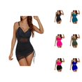thumbnail image 1 of One Piece Swimsuit Women Modest Twist Front Tummy Control Ruched Swim Dress Bathing Suit Swimwear, 1 of 8