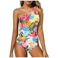 thumbnail image 1 of One Piece Swimsuit Women One Shoulder Bathing Suits Full Coverage Keyhole Swimwear 1 Piece Swimsuit, 1 of 7