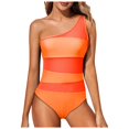 thumbnail image 1 of One Piece Swimsuit Women Slanted Shoulder Hollow 1 Piece Swimsuit, 1 of 5