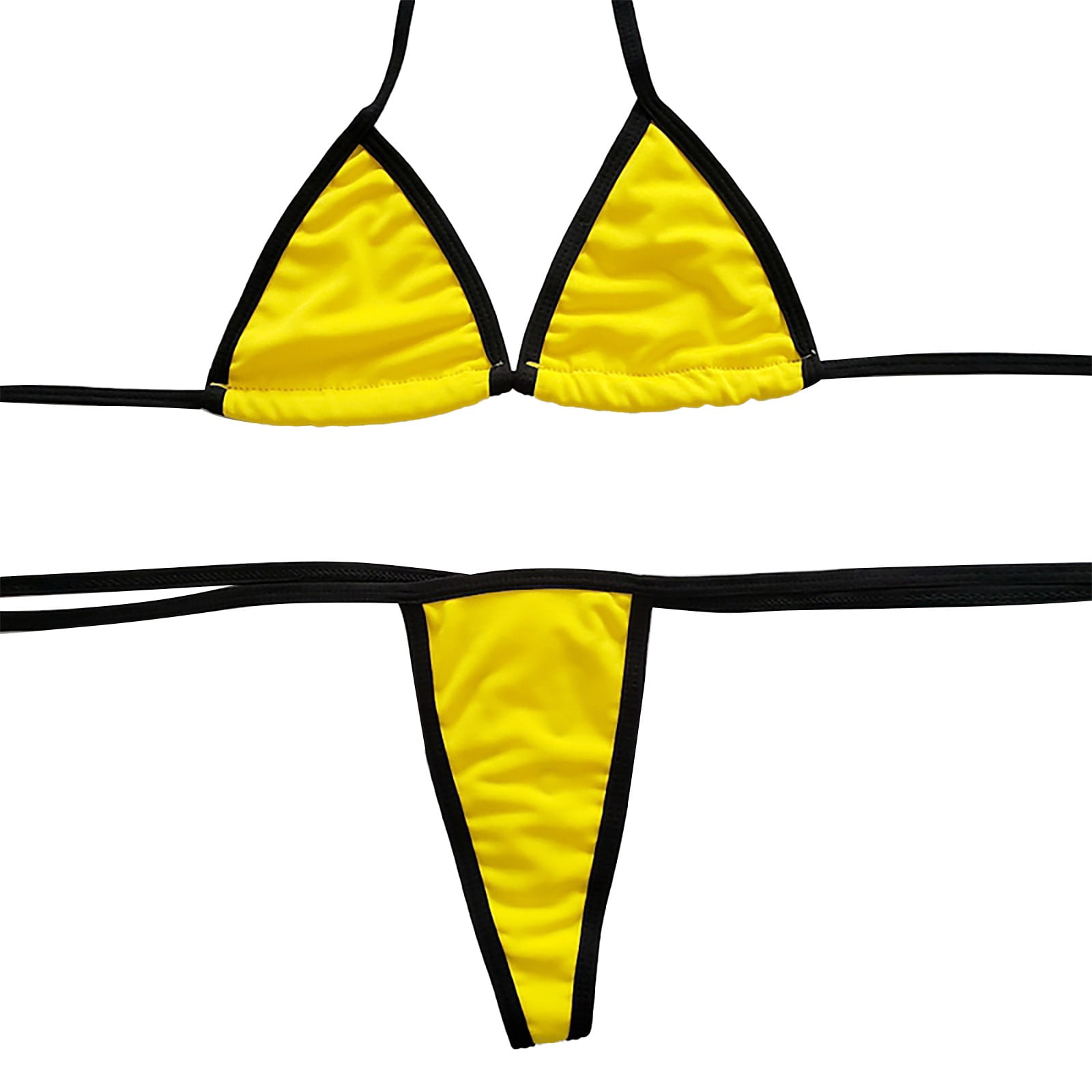 One Piece Swimsuit Women Solid Color Sexy Three Point Thong