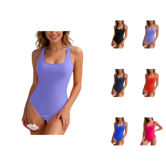 One Piece Swimsuit Women Square Neck Racerback Leakproof Bathing Suit Period Swimwear