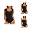 thumbnail image 1 of One Piece Swimsuit Women Square Neck Tummy Control Ruched Bathing Suit Swimwear, 1 of 6