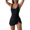 thumbnail image 1 of Olaglory One Piece Swimsuit Women Tummy Control Bathing Suit for Women Tie Knot Swim Dress Swimwear, Black, L, 1 of 8