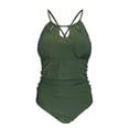 thumbnail image 1 of One Piece Swimsuit Women Tummy Control Solid Color Covering Belly Sexy Backless Bikini High Waisted Cutout Bathing Suit Sexy Green Swimwear Sizes M, 1 of 7