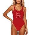 thumbnail image 1 of One Piece Swimsuit Women Tummy Control Swimsuits for Women Fashion Letter Printed Swimwear Sexy Bikini Swimwear Bath Sleeveless Backless Swimsuit, 1 of 4