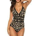 thumbnail image 1 of One Piece Swimsuit Women Tummy Control - V Neck Leopard Print-1 Halter Swim Suits for Women 2025, Padded Full Coverage Bathing Swim Suit for Women, 1 of 7