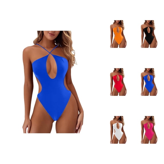 One Piece Swimsuit for Women Cut Out Backless Monokini One Piece Bathing Suit Tummy Control Performance Swimwear for Beach