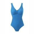 thumbnail image 1 of One Piece Swimsuit for Women Fashion Solid Color Swimsuit Backlessswimsuit Blue,M, 1 of 8