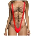 thumbnail image 1 of One Piece Swimsuit for Women Novelty Hairy Chest 3D Print Bathing Suit Swim Beachwear, 1 of 2
