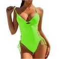 thumbnail image 1 of One Piece Swimsuit for Women One-Piece Hollow Out Bikini Solid Color Swimwear Swimsuit Beachwear Set, 1 of 7