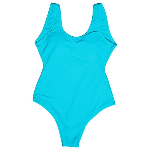 One Piece Swimsuit for Women Round Neck Sports Gym Tummy Control Vest High Cut Swimwear Summer Beach Wear Bathing