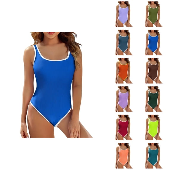 One Piece Swimsuit for Women U Neck Wrap Tie Bathing Suit High Waisted Tummy Control Monokini Performance Athletic Swimming Suit