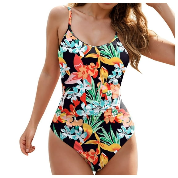 One Piece Swimsuit for Women Vintage Bathing Suits Ruched Swimwear