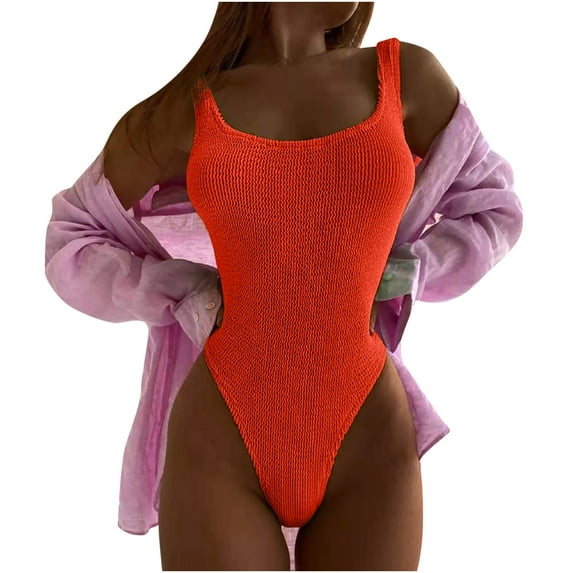 One Piece Swimsuit for Women Wrinkled Cloth Wave Fluorescent Color One-piece Swimsuit Swimsuit