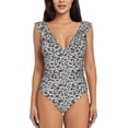 thumbnail image 1 of One Piece Swimsuits Women Tummy Control, Wild Animal Leopard Print Bathing Suit V Neck Ruffle Swimsuits For Women, 1 of 1