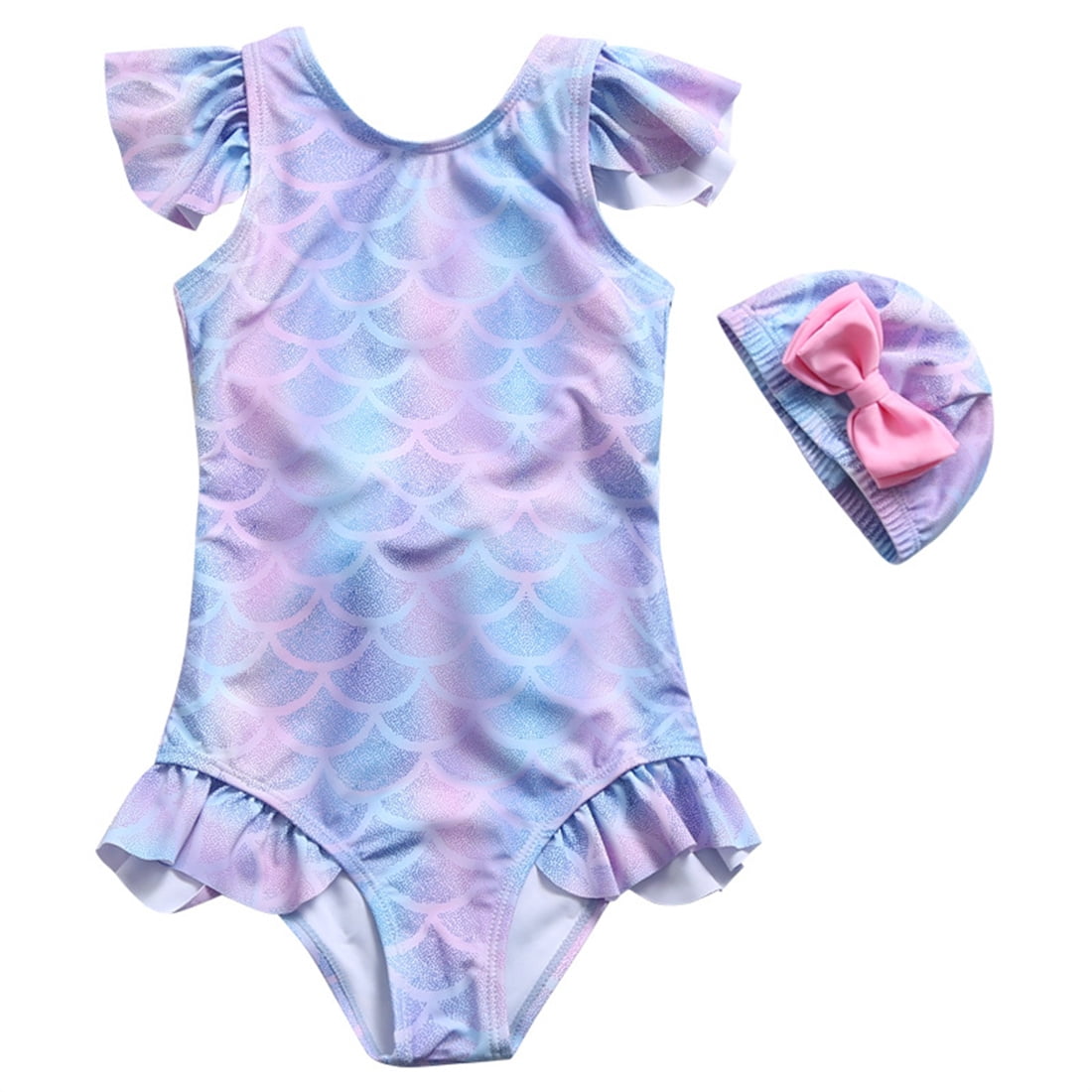 One Piece Swimsuits for Toddler Girls Size 16T Girls Mermaid Print One