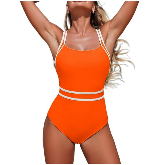 One Piece Swimsuits for Women 2026 Tummy Control Colorblock Athletic Bathing Suit with Built-in Bra