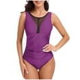 thumbnail image 1 of One Piece Swimsuits for Women Mesh High Neck Tummy Control Bathing Suits Ruched Slimming Monokini Full Coverage Modest Swimwear, 1 of 8