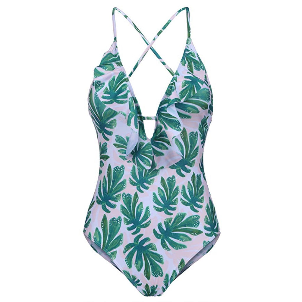 One Piece Swimsuits for Women Monokini Swimwear Bathing Suits HalterSwi ...