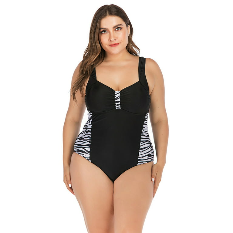 One Piece Swimsuits for Women Scoop Neck Retro Black Bathing Suit