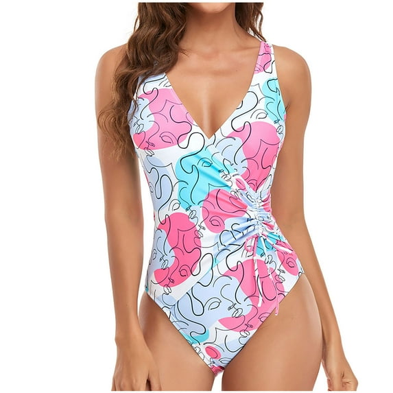 One Piece Swimsuits for Women Swimwear Solid/Print Athletic Bathing Suits Beachwear Swimdress