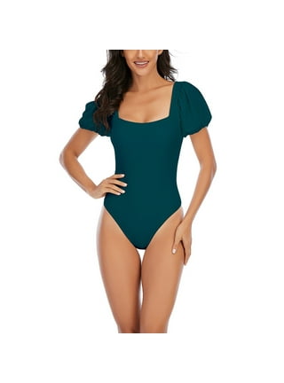 ameri BUMPY PUFF SHOULDER SWIMWEAR 19 Best Tummy Control Swimsuits