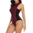 thumbnail image 1 of One Piece Swimsuits for Women Tummy Control Sleeveless Summer Beach Surfing Zipper Swimwear, 1 of 9