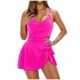 thumbnail image 1 of One Piece Swimsuits for Women Tummy Control Swim Dresses Skirt Tie Knot Swimdress Bathing Suit, 1 of 5